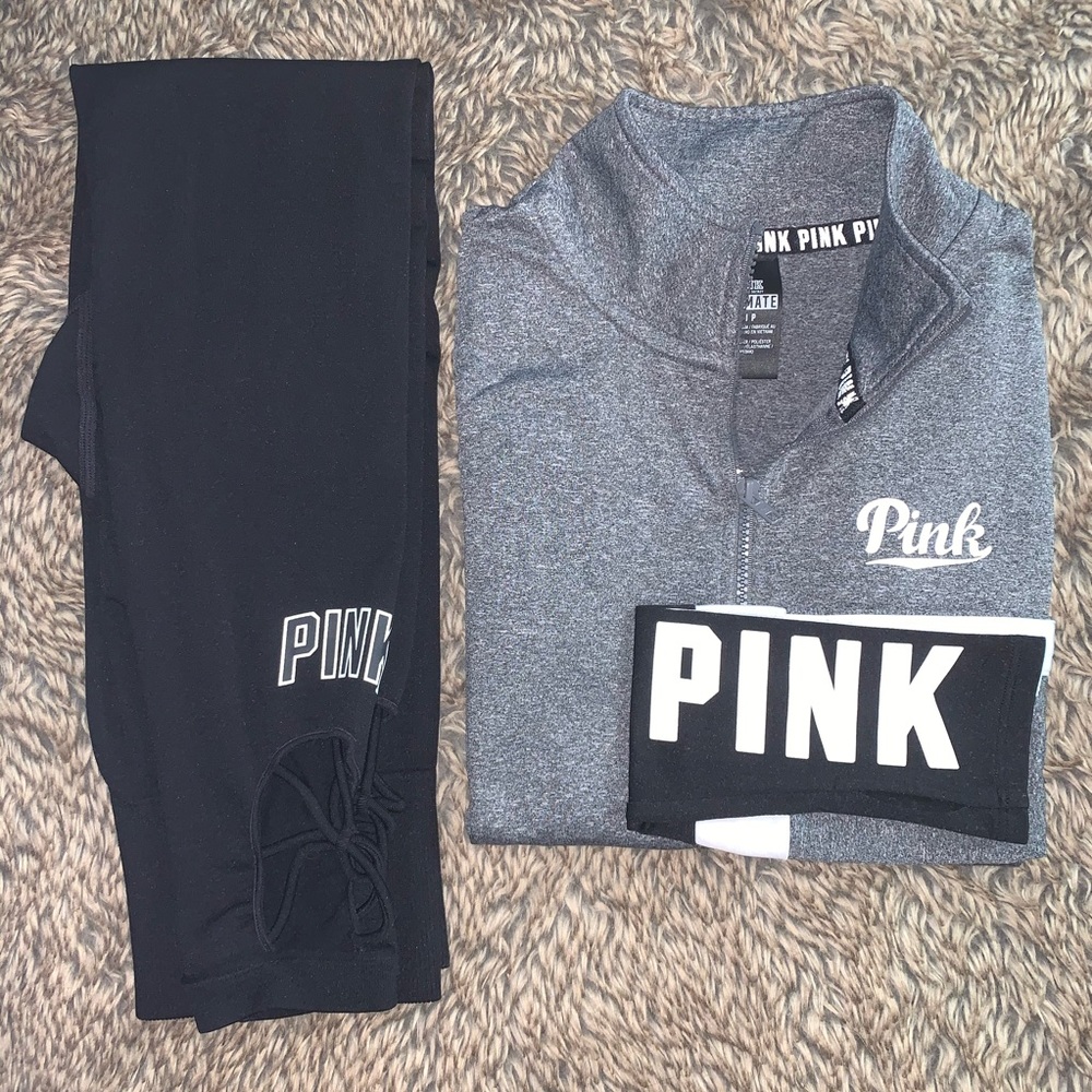 VS PINK Athletic Leggings & Top Set, Size S - Picture 1 of 11
